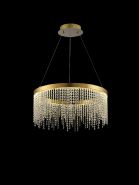 Bano French Gold Crystal Ceiling Lights Diyas Ringed & Square Crystal Fittings